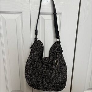 The Sak Black and Gray Tweed Hobo Bag